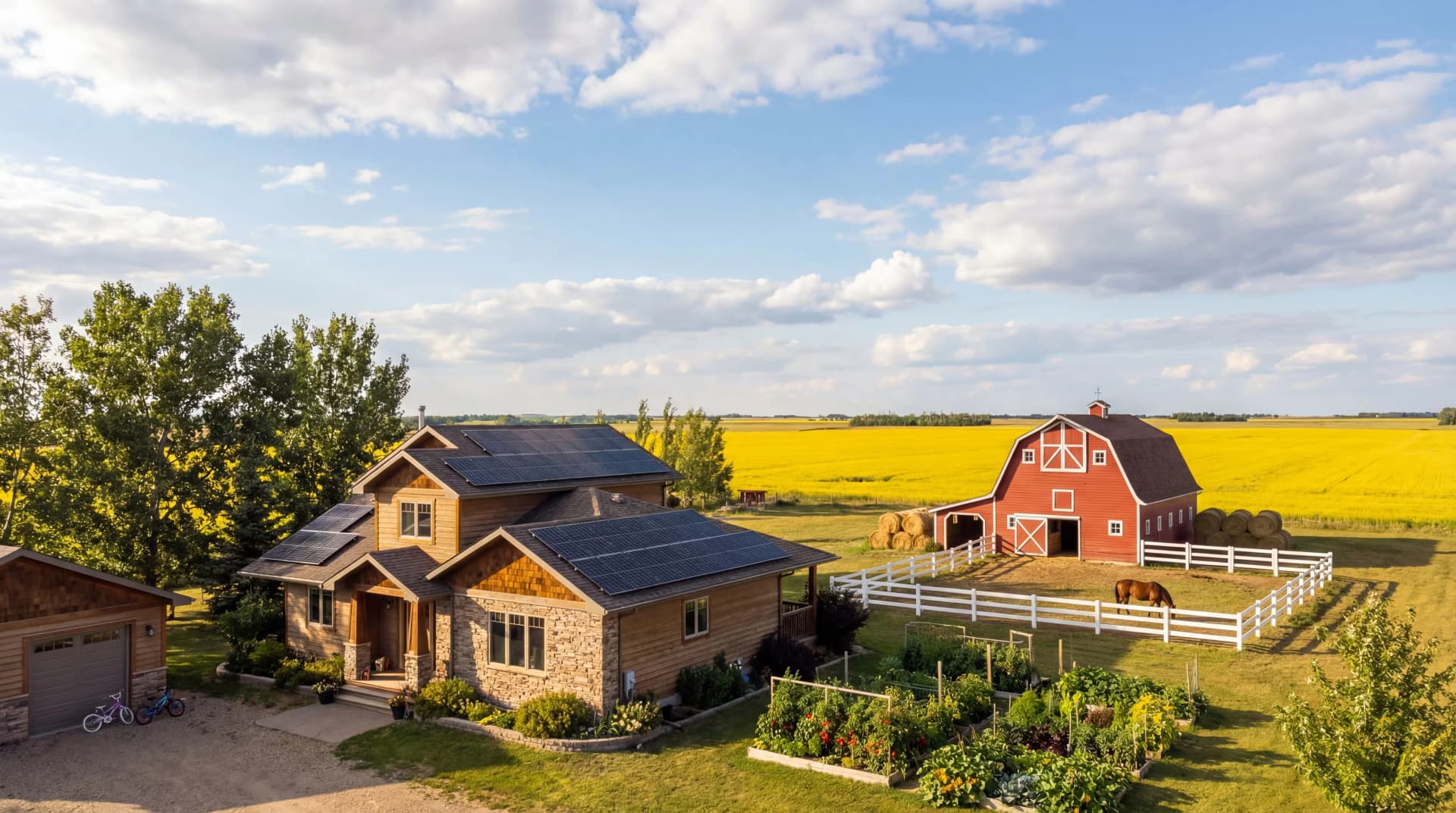 Alberta landscape with solar panels